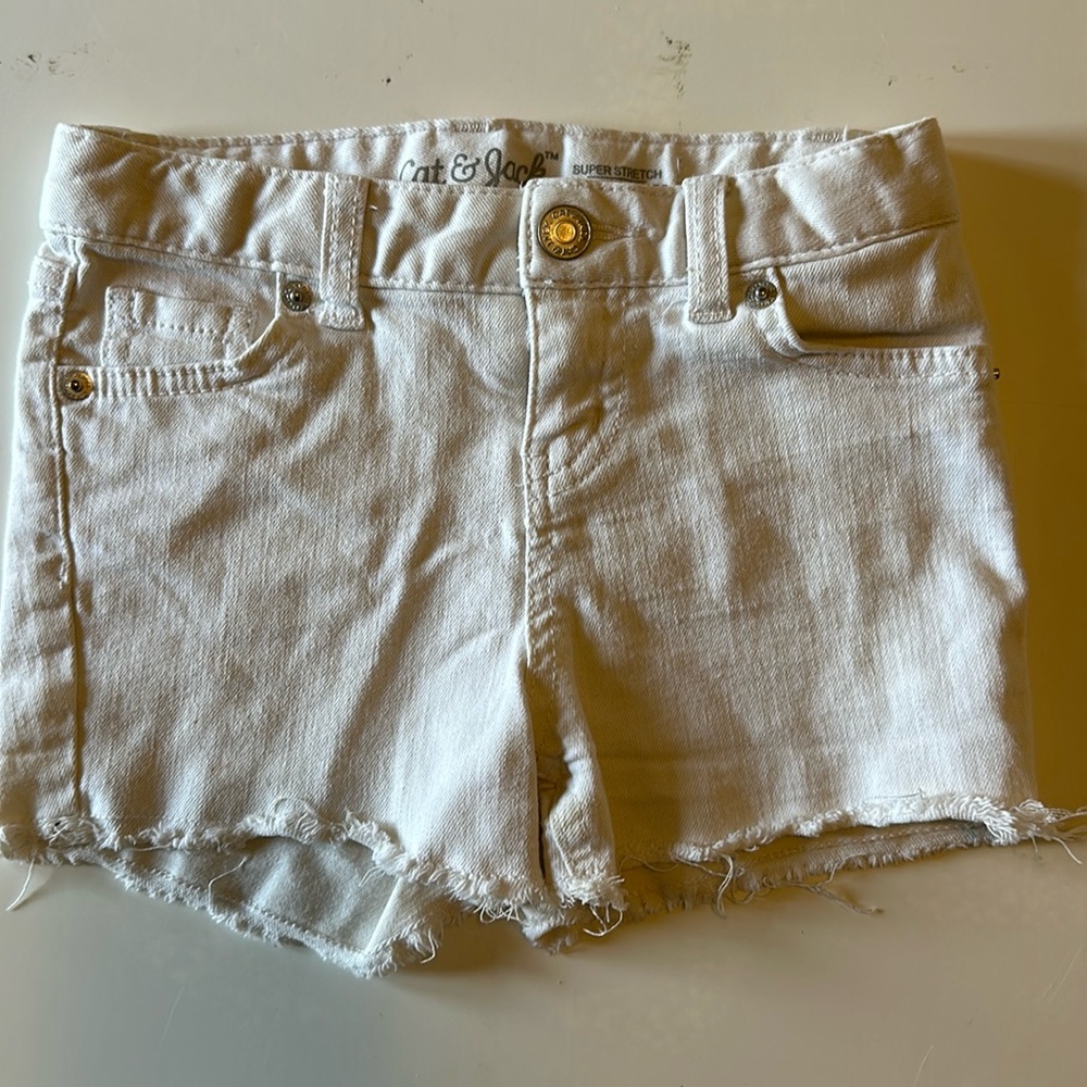 Cat & Jack cut off white jean shorts